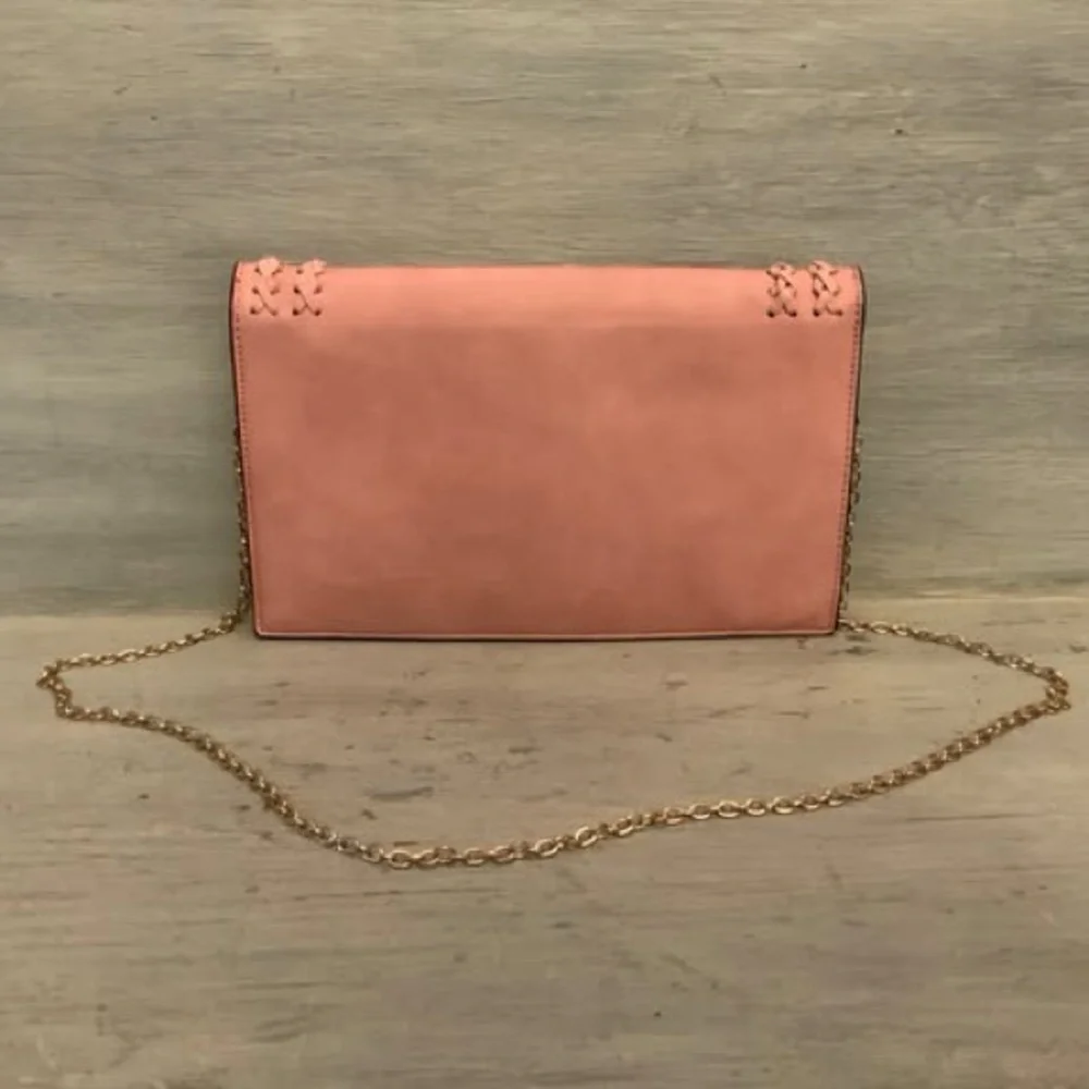 Blush Pink Faux Leather Crossbody Bag‎ Purse Good Condition